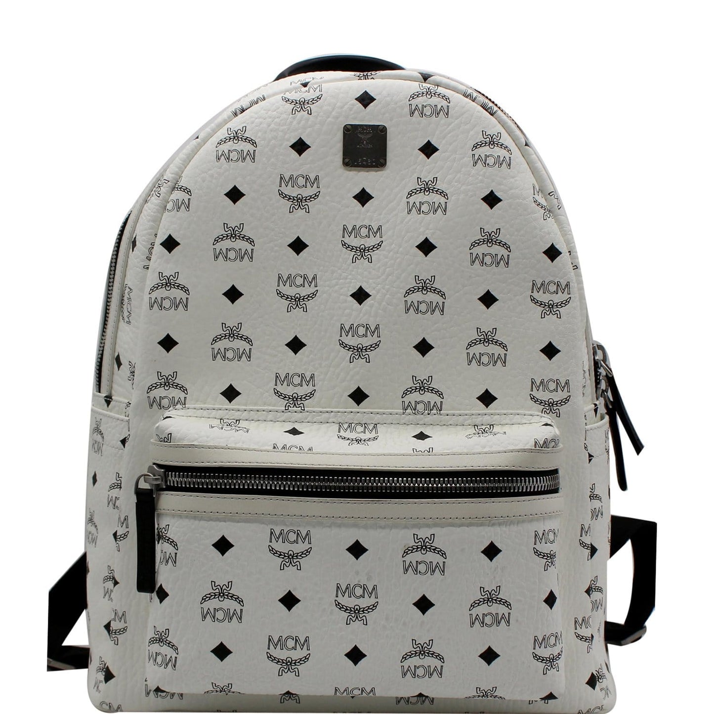 MCM Stark Visetos Coated Backpack Bag Canvas White