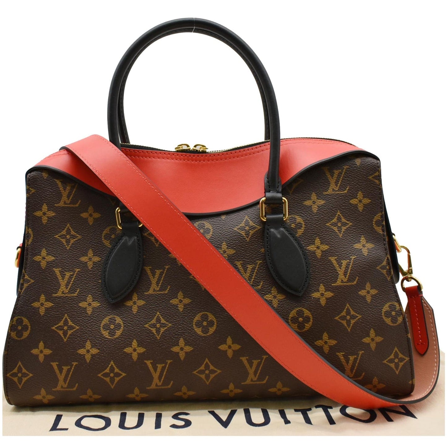 Louis Tuileries Tote Shoulder Bag Canvas Monogram Bag Red