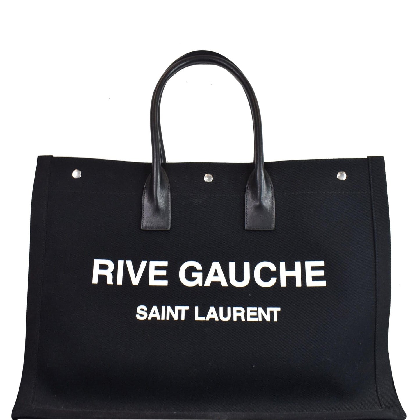 YSL Saint Laurent Saint Rive Gauche Tote Bag Leather Black
