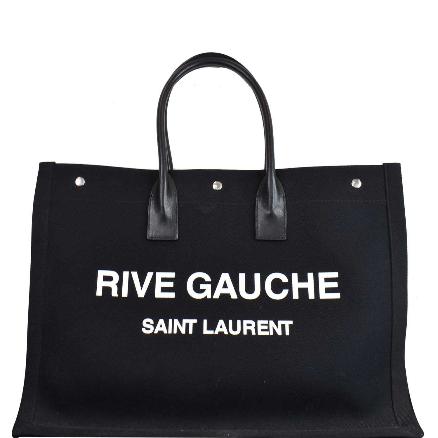 YSL Saint Laurent Saint Rive Gauche Tote Bag Leather Black