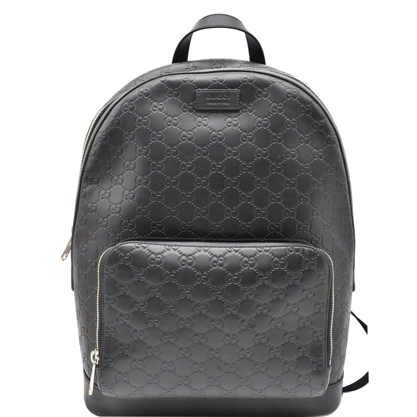 Gucci Signature Backpack Bag Leather Black