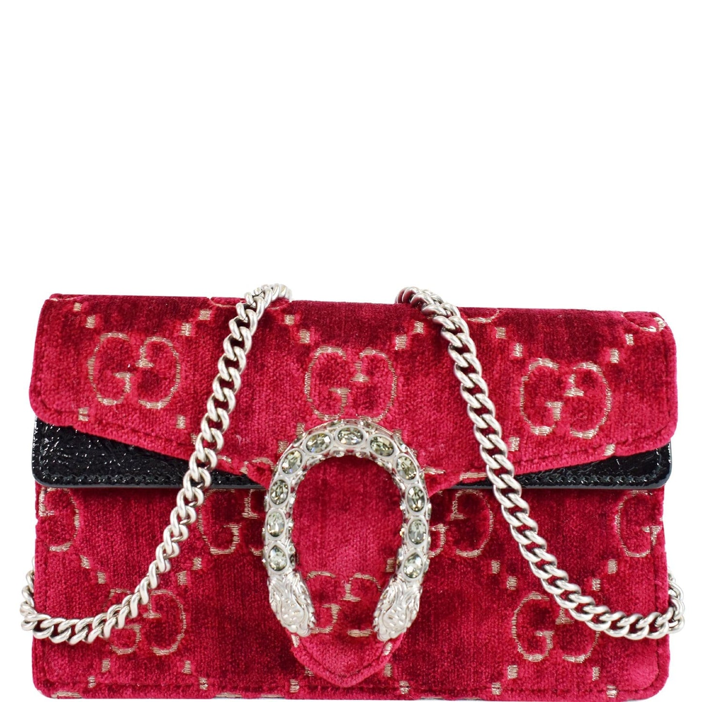Gucci Dionysus Super Velvet Shoulder Bag Red Mini
