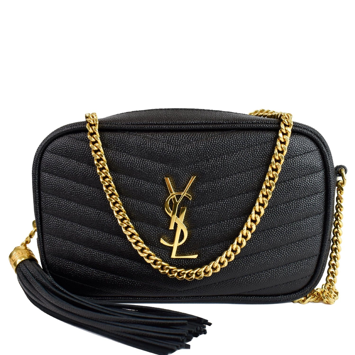 YSL Saint Laurent Saint Lou Grain De Poudre Camera Bag Black Mini Crossbody Bag Bag Black