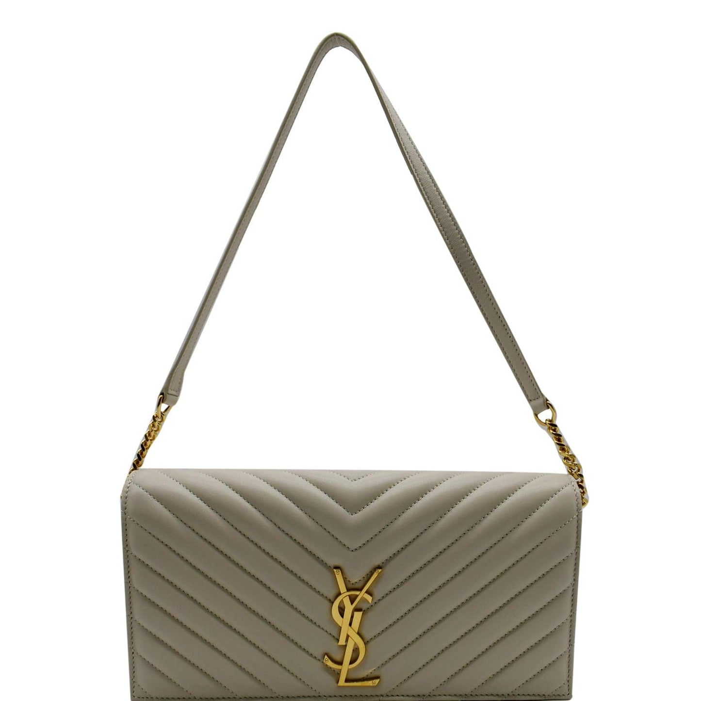YSL Saint Laurent Saint Kate Supple Shoulder Bag Light Leather Cream