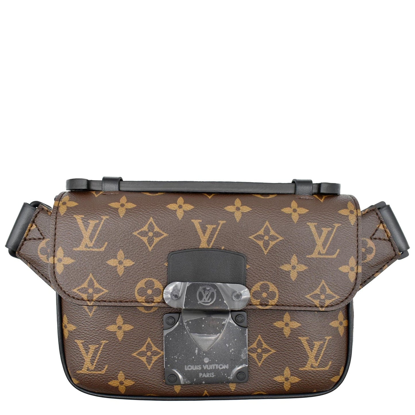 Louis Lock Sling Macassar Crossbody Bag Monogram Brown