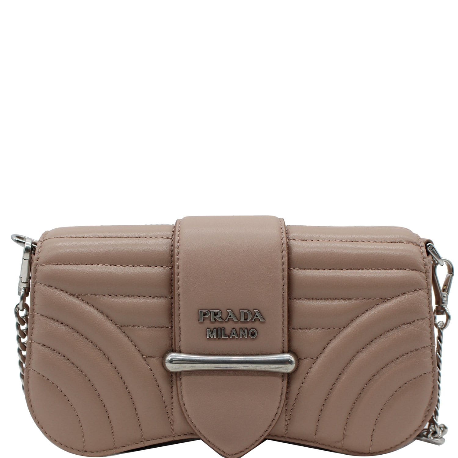 Prada Sidonie Nappa Diagramme Crossbody Bag Nude Leather Mini