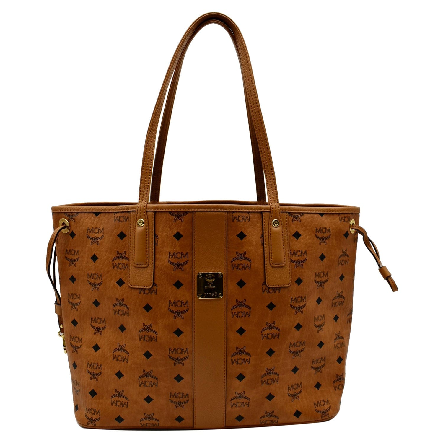 MCM Reversible Liz Visetos Shopper Tote Bag Canvas Brown