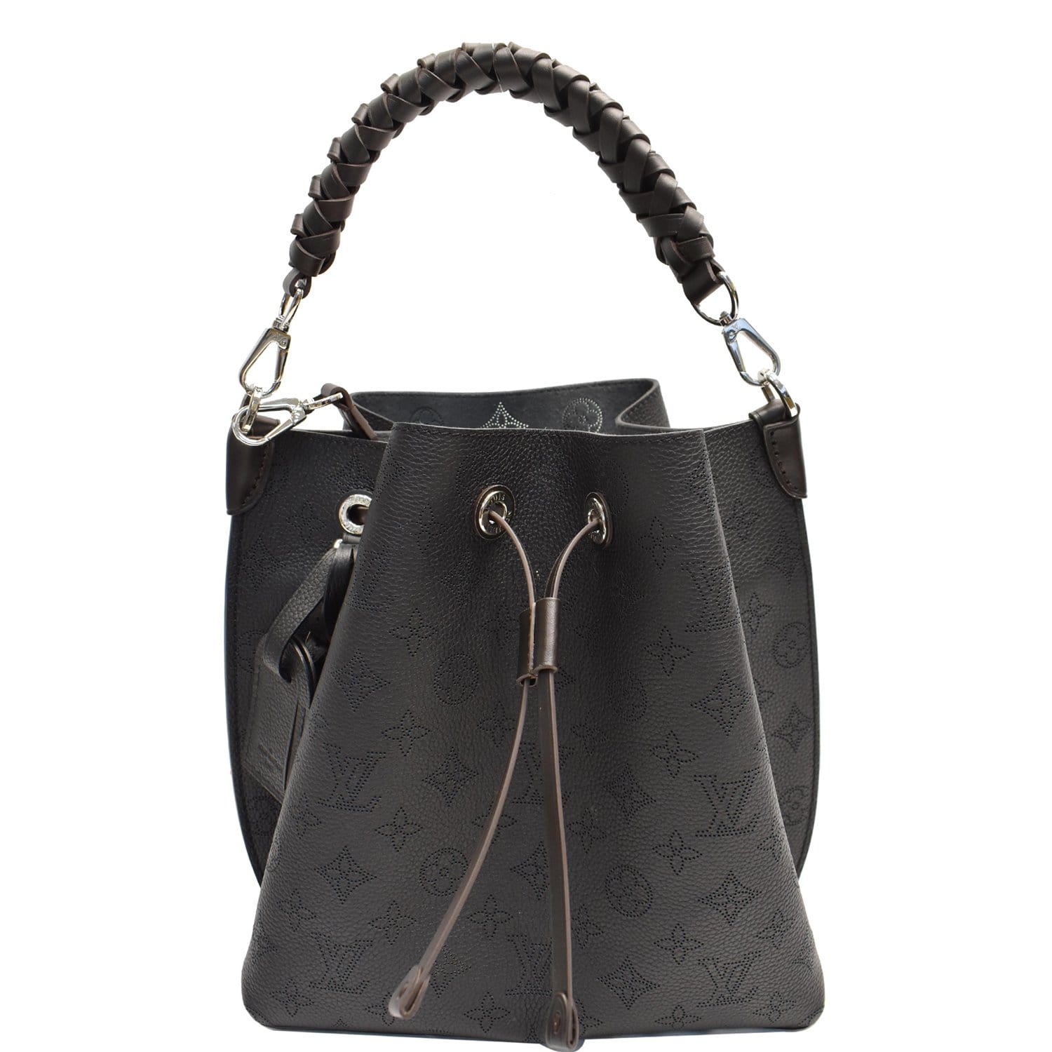 Louis Muria Mahina Perforated Shoulder Bag Leather Black