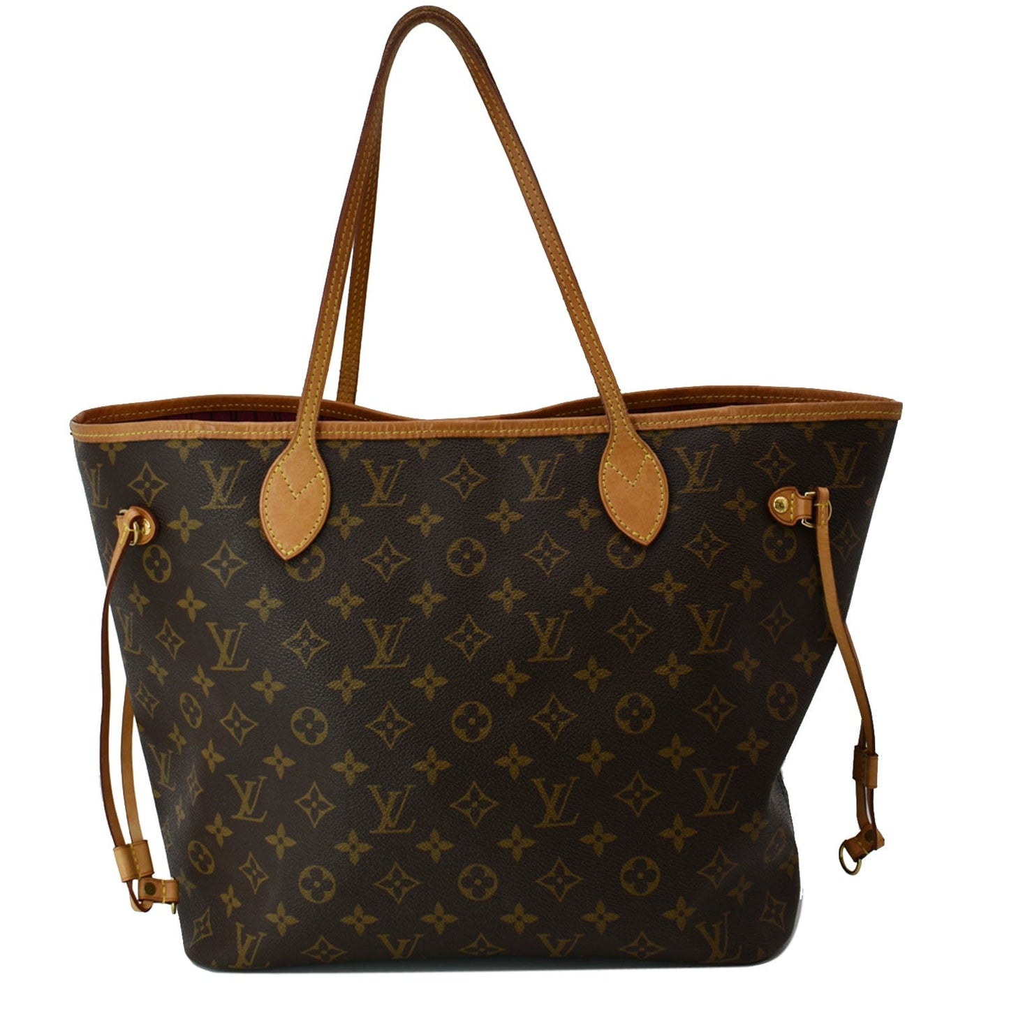 Louis Neverfull Mm Tote Shoulder Bag Fuchsia Canvas Monogram