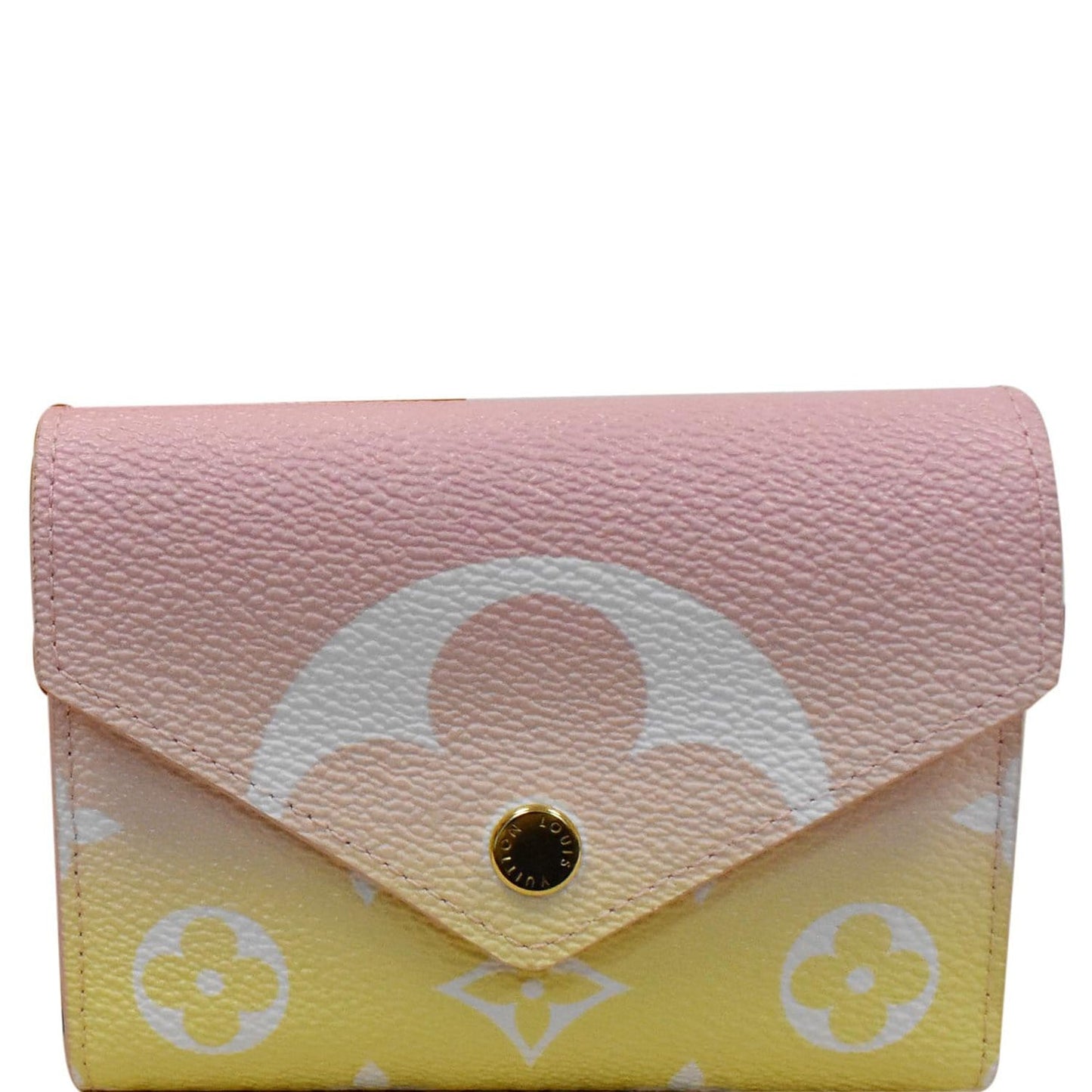 Louis Victorine Compact Wallet Clutch Bag Monogram Pink