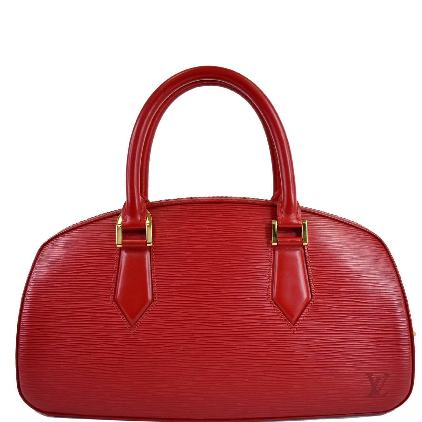 Louis Jasmine Epi Satchel Bag Final Sale Leather Red Travel Bag