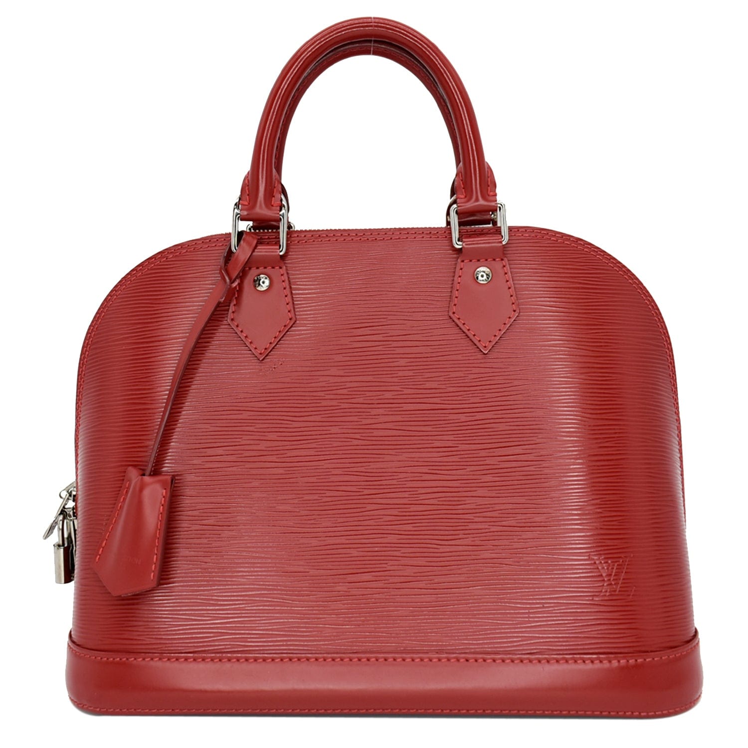 Louis Alma Pm Epi Satchel Bag Leather Red Travel Bag