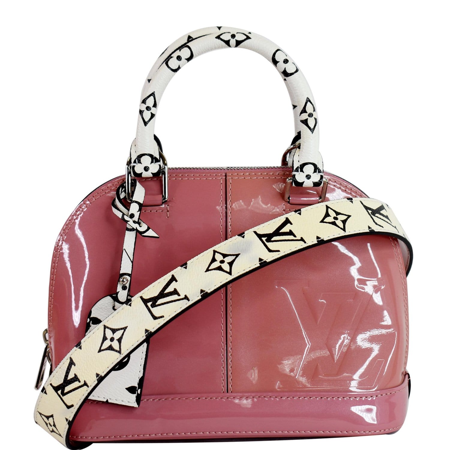 Louis Alma Bb Patent Shoulder Bag Rose Leather