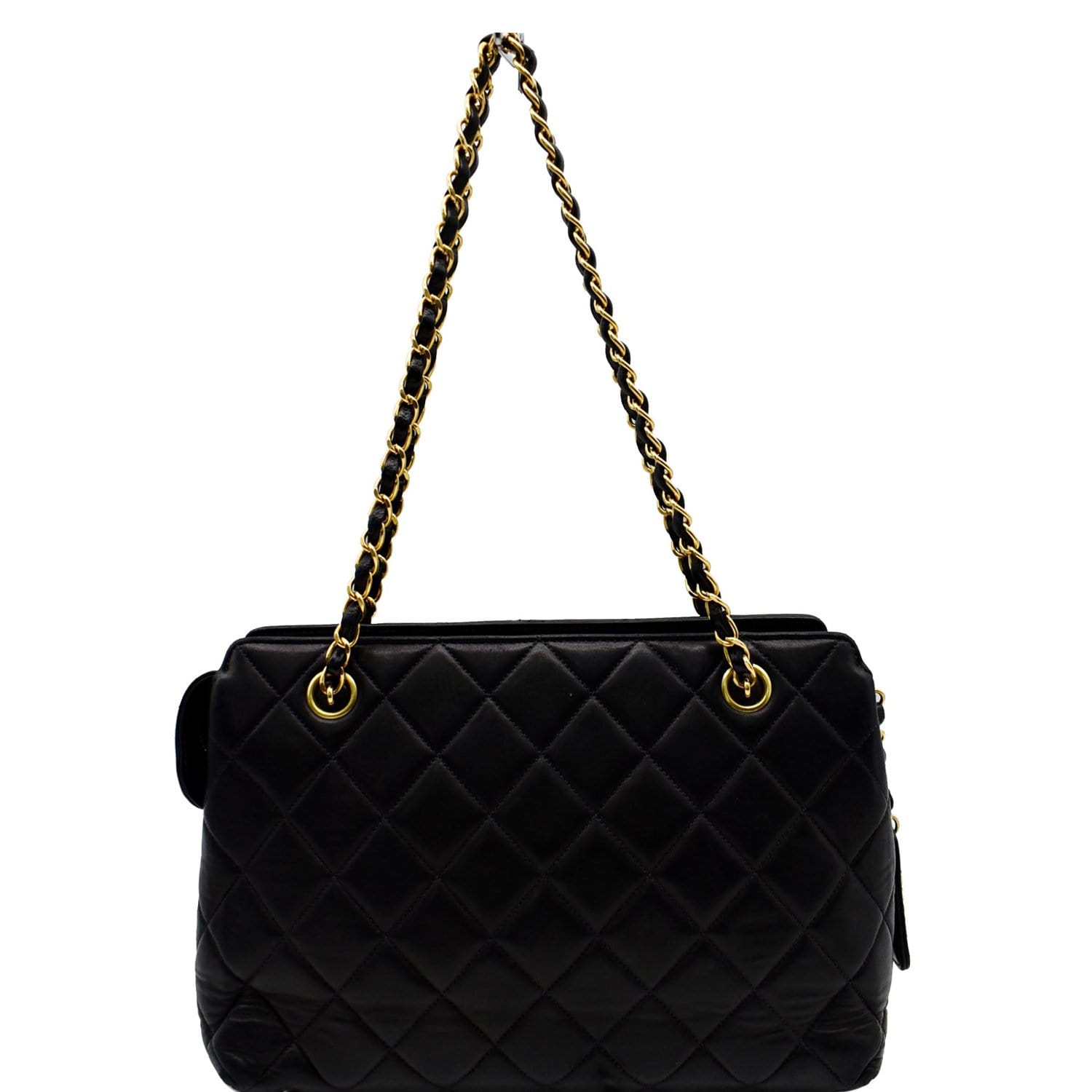 Chanel Chain Handle Tote Bag Leather Quilted