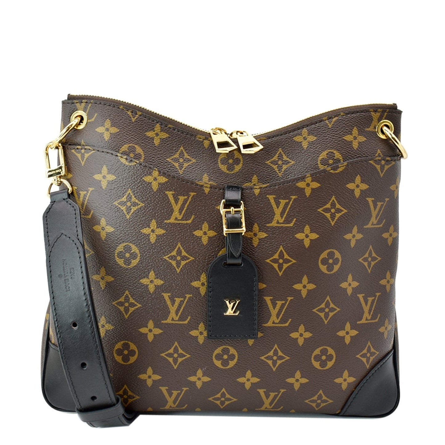 Louis Odeon Nm Mm Shoulder Bag Monogram Black