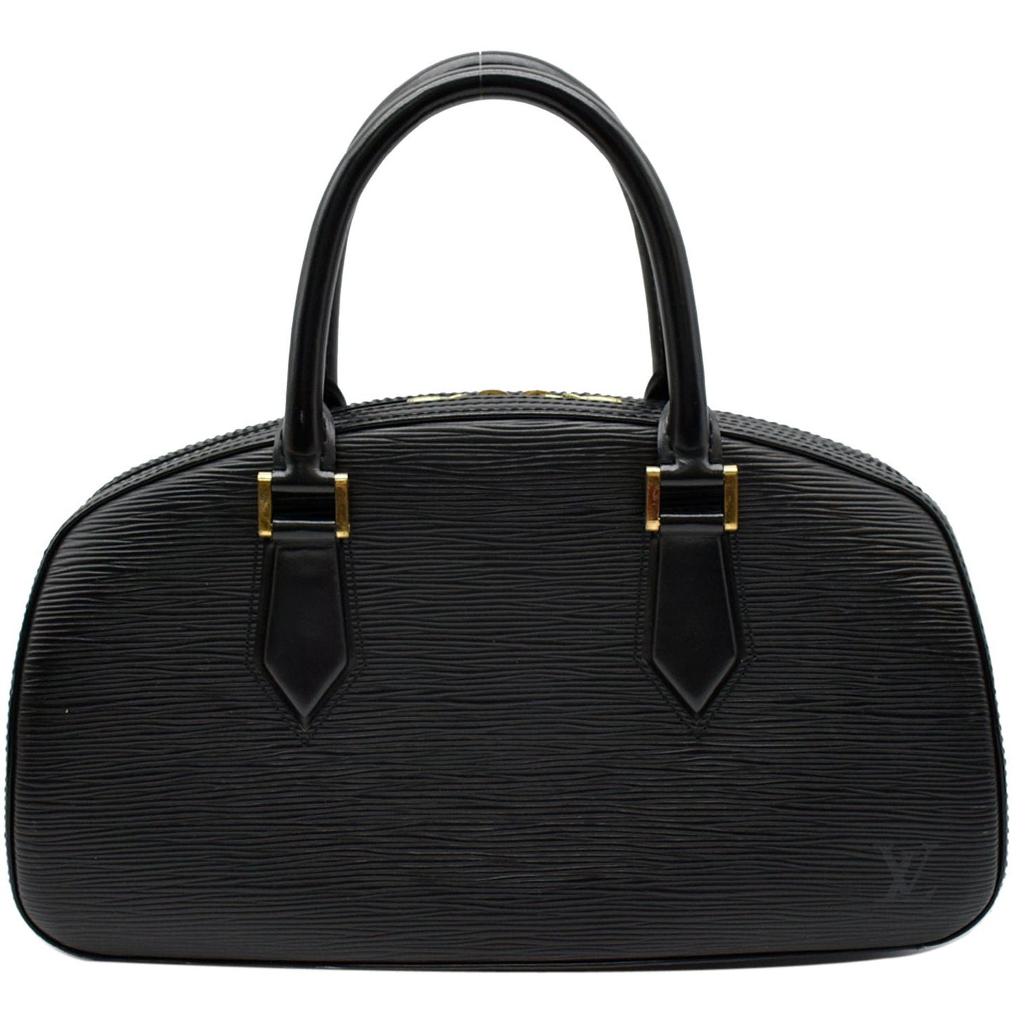 Louis Jasmine Epi Satchel Bag Leather Black Travel Bag