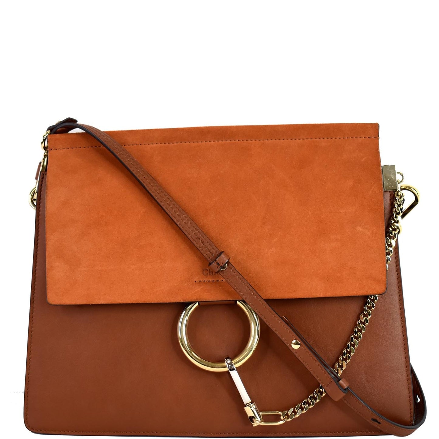 Chloe Faye Shoulder Bag Leather Brown