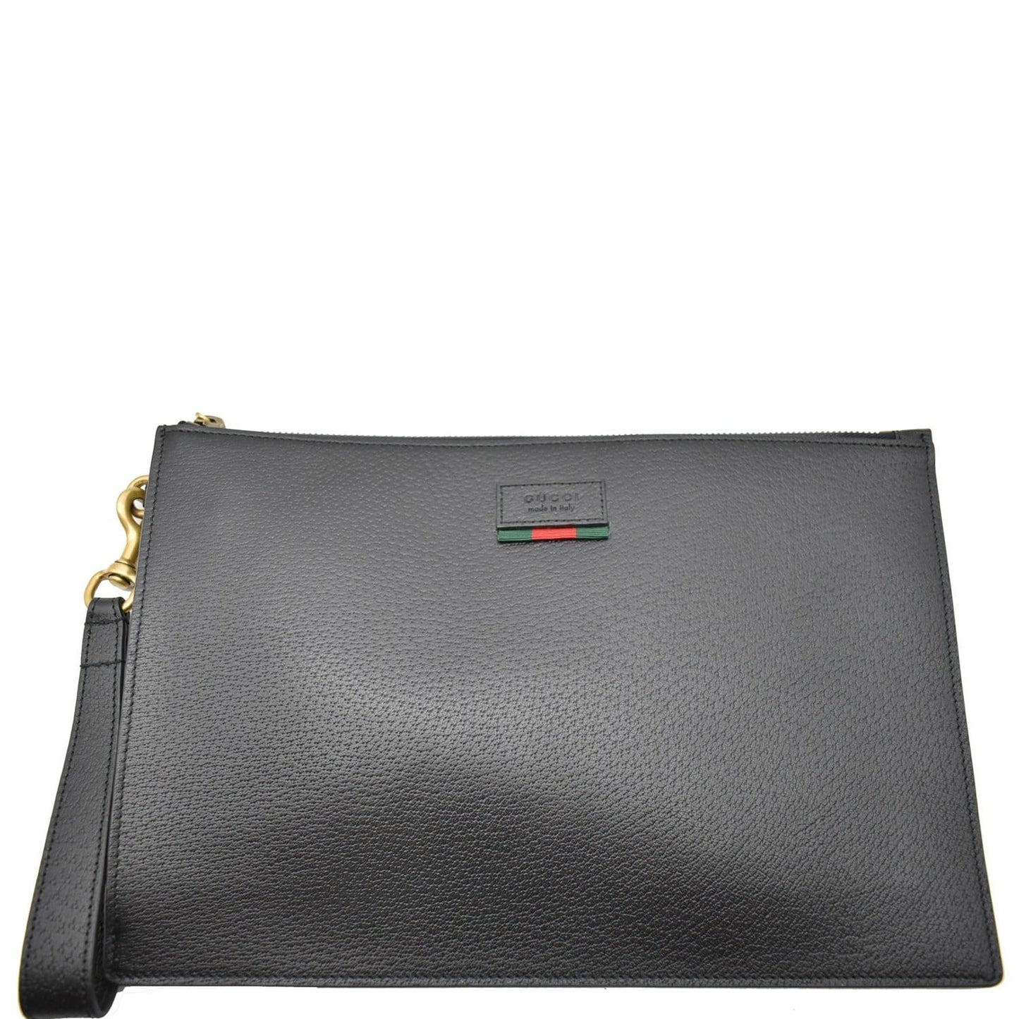 Gucci Agora Web Pouch Clutch Bag Leather Black