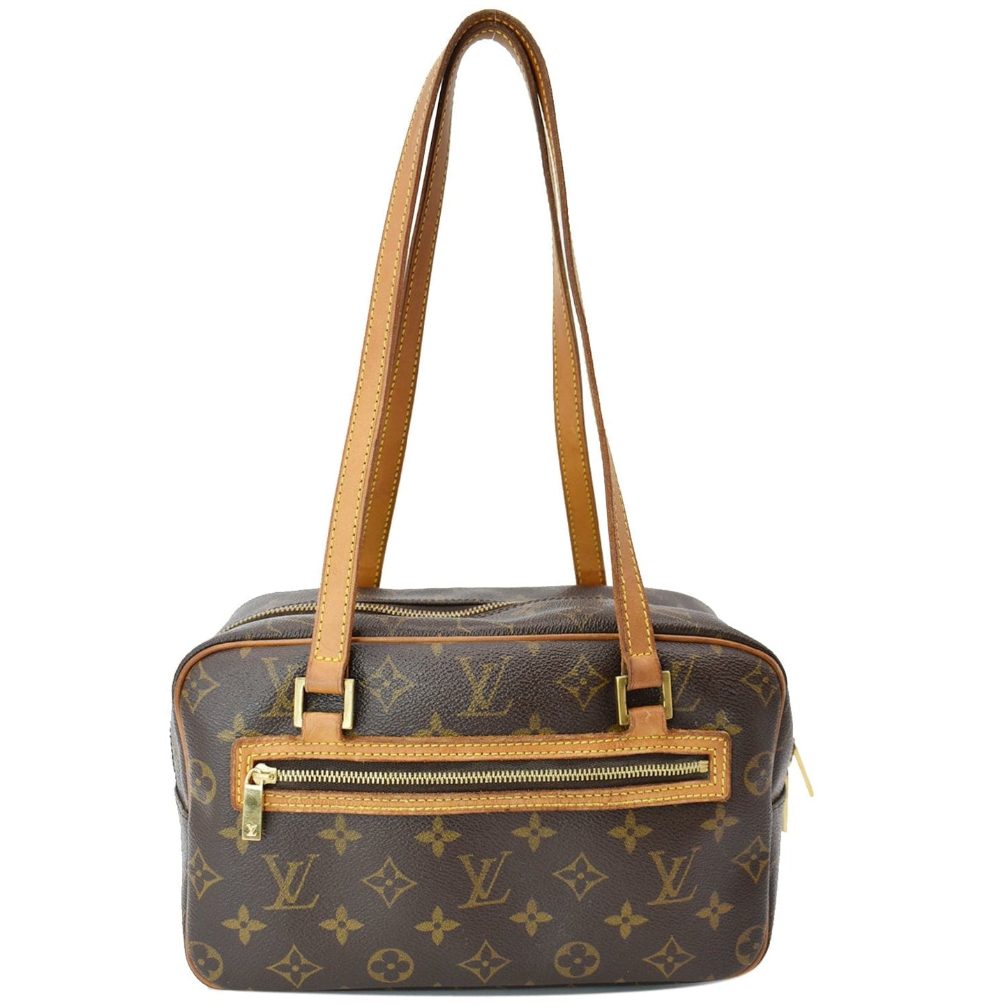 Louis Cite Mm Shoulder Bag Canvas Monogram Bag Brown