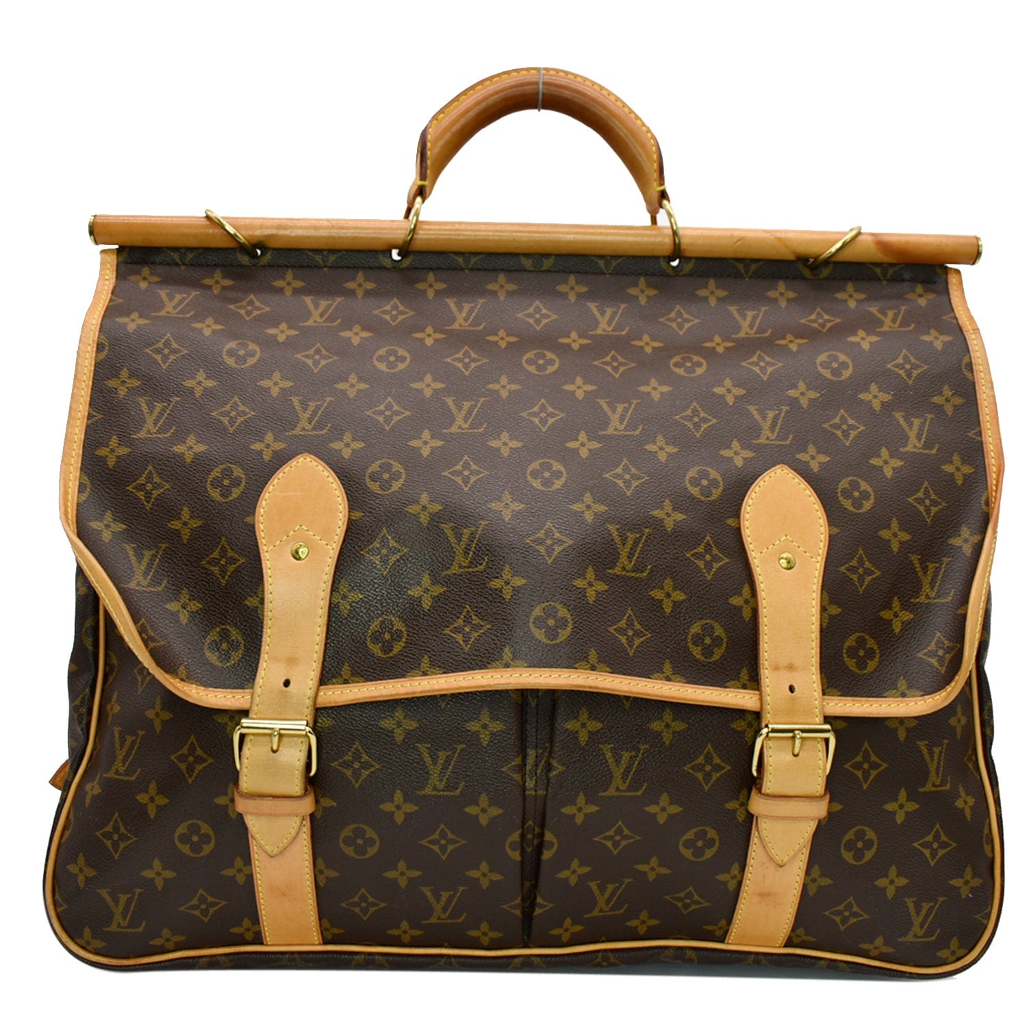 Louis Sac Chasse Hunting Bag Canvas Monogram Shoulder Bag