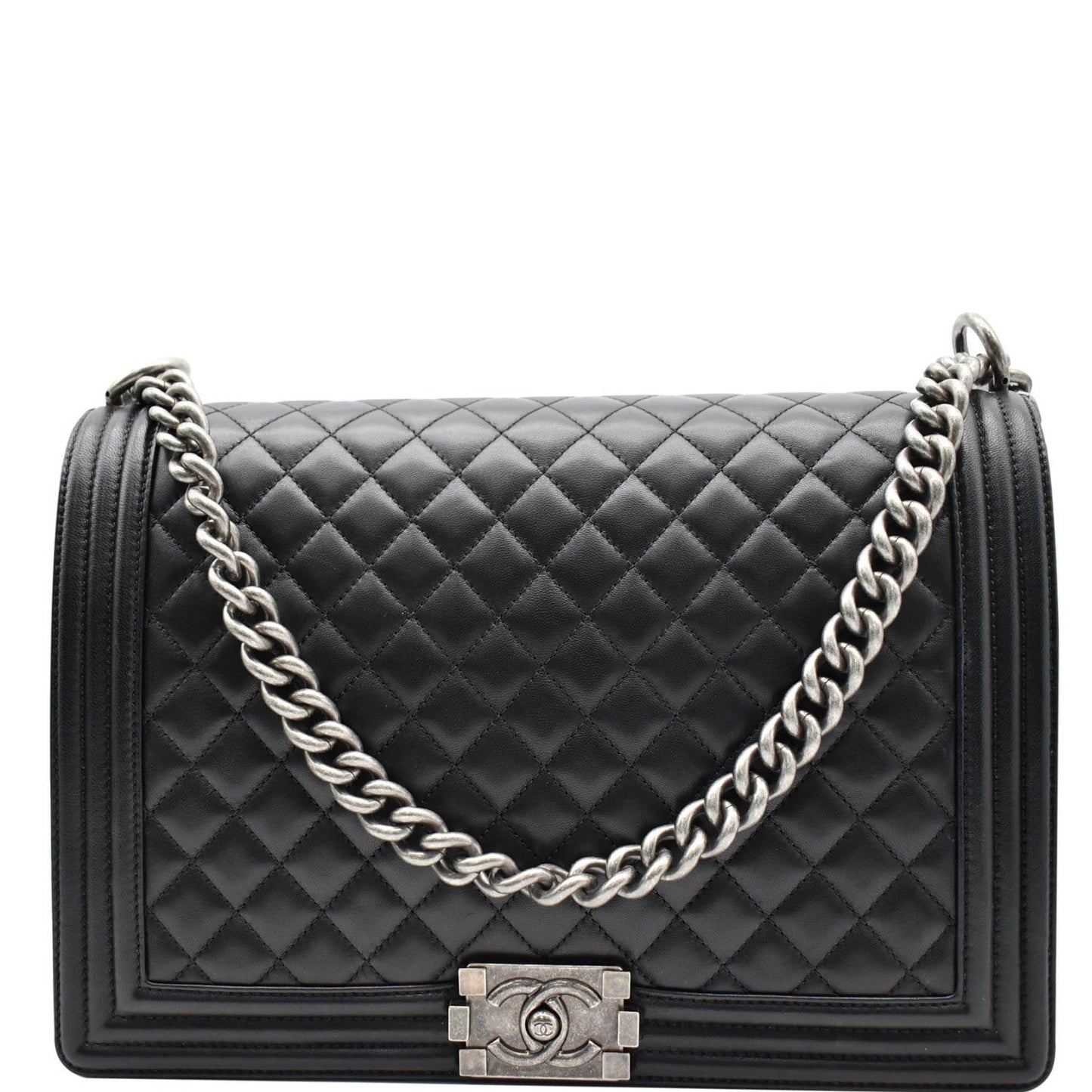 Chanel Large Boy Flap Shoulder Bag Leather Quilted