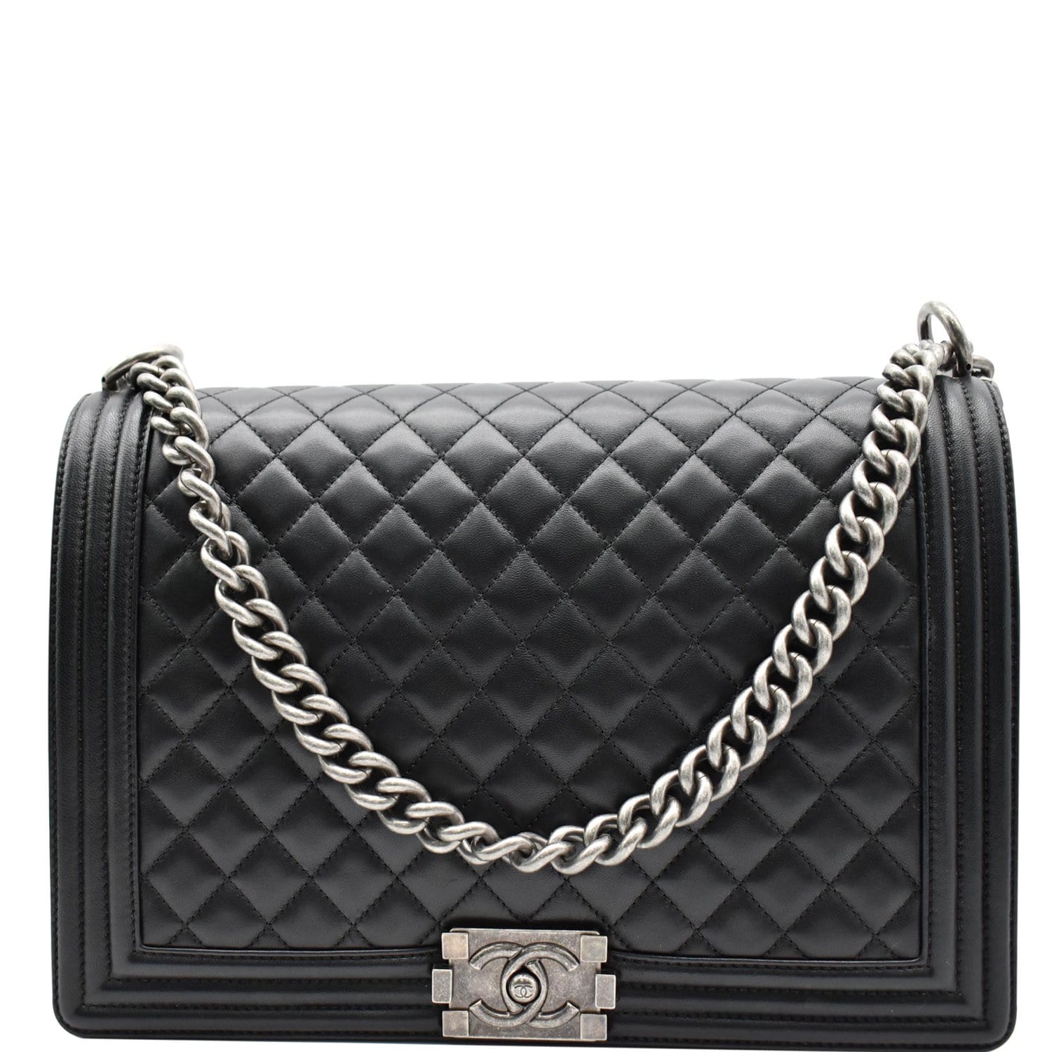 Chanel Large Boy Flap Shoulder Bag Leather Quilted
