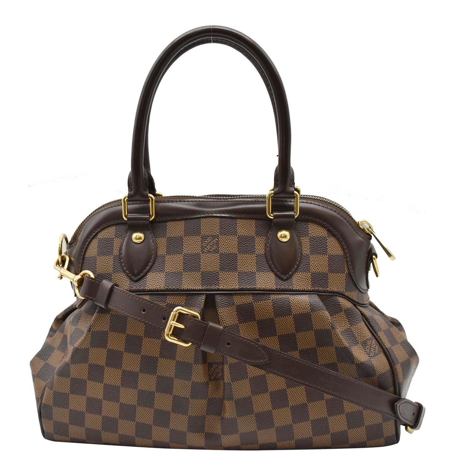 Louis Trevi Pm Damier Ebene Shoulder Bag Brown