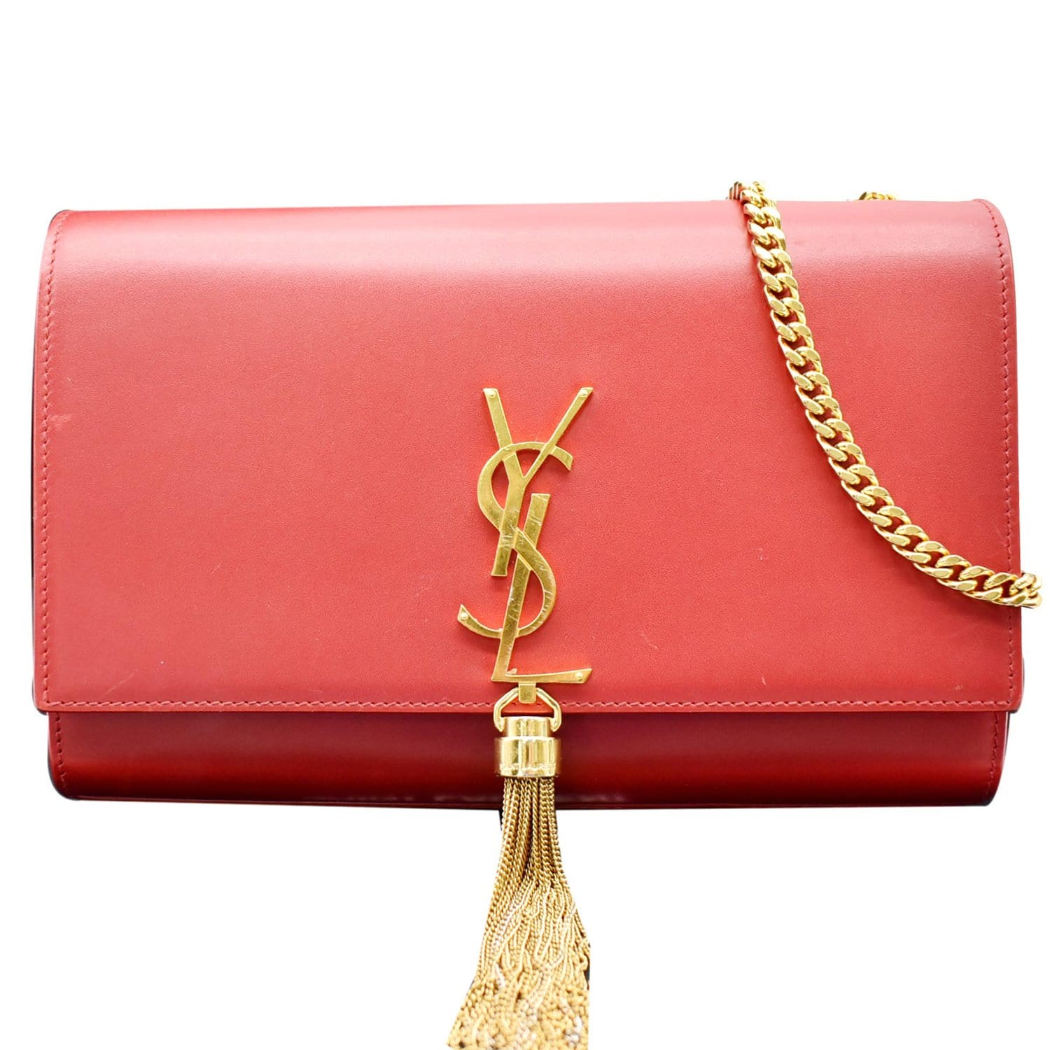YSL Saint Laurent Saint Kate Tassel Crossbody Bag Leather Red