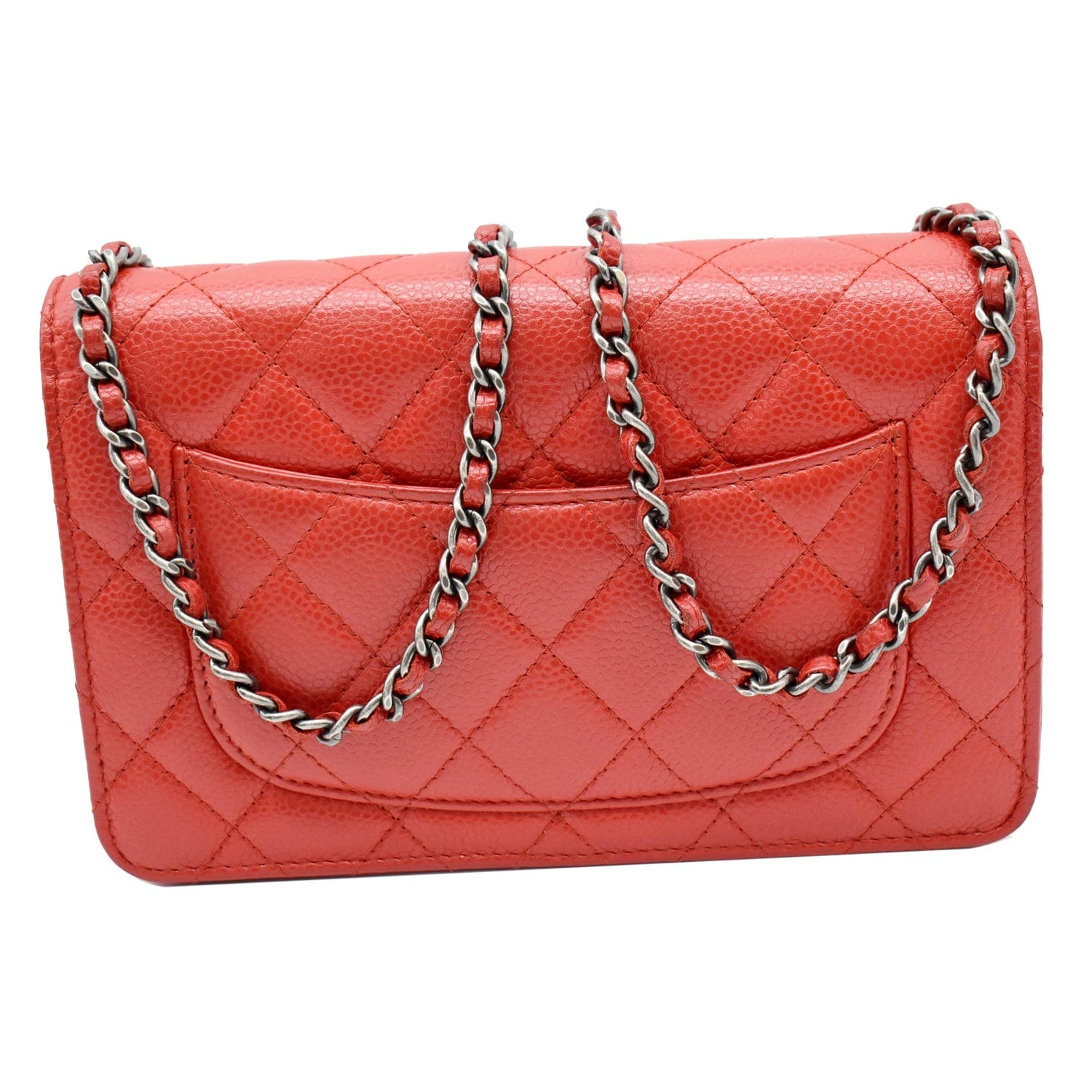 Chanel Cc Woc Caviar Crossbody Bag Leather Red