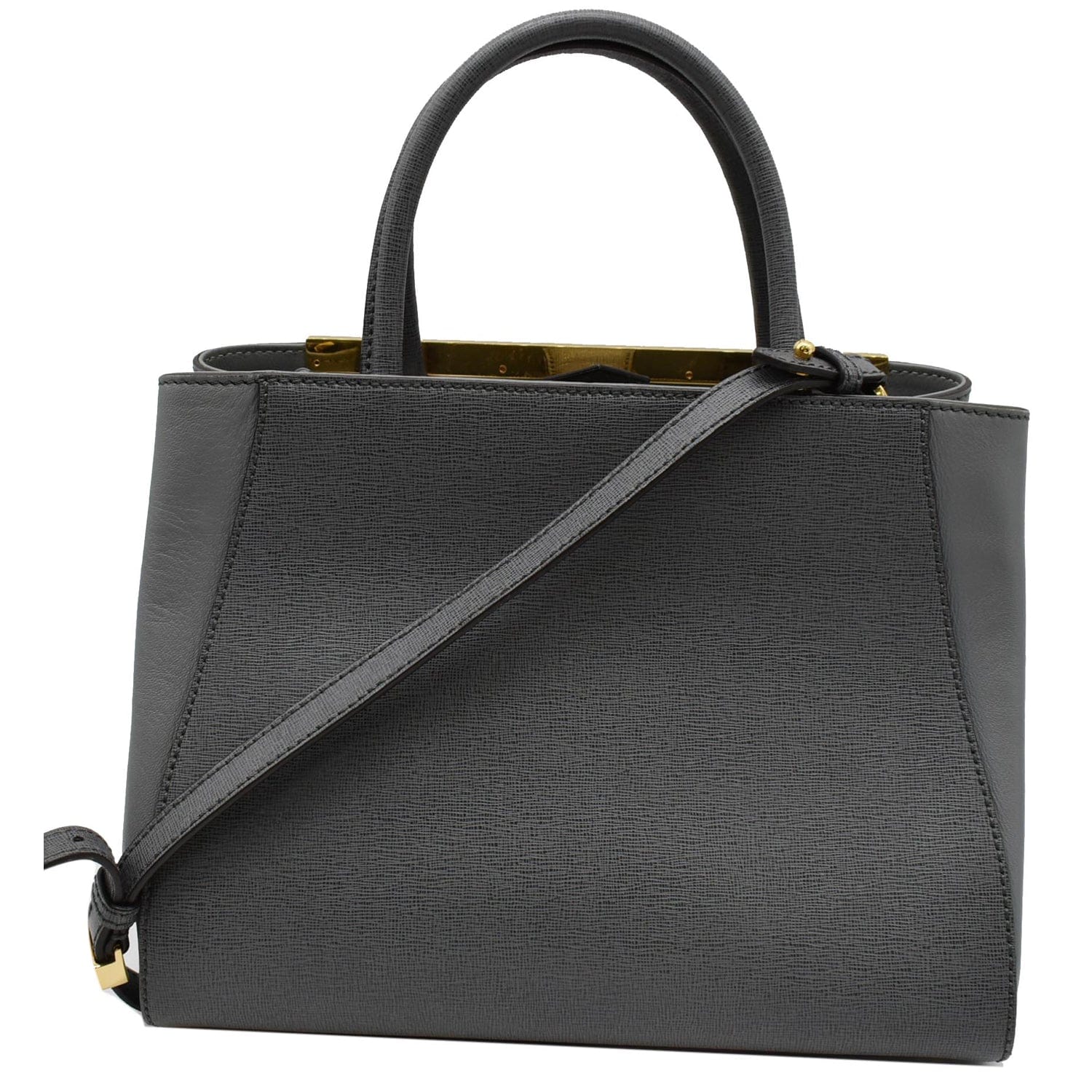 Fendi Petite 2Jours Vitello Elite Tote Shoulder Bag Leather