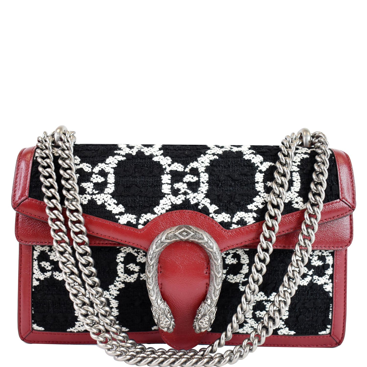 Gucci Dionysus Tweed Shoulder Bag Cerise Small