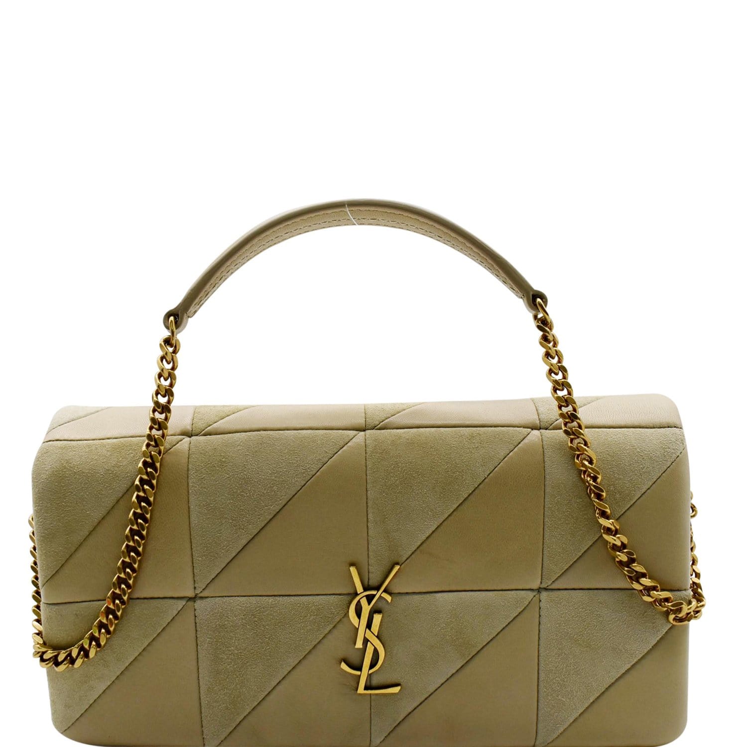 YSL Saint Laurent Saint Jamie Shoulder Bag Sea Salt Leather Suede