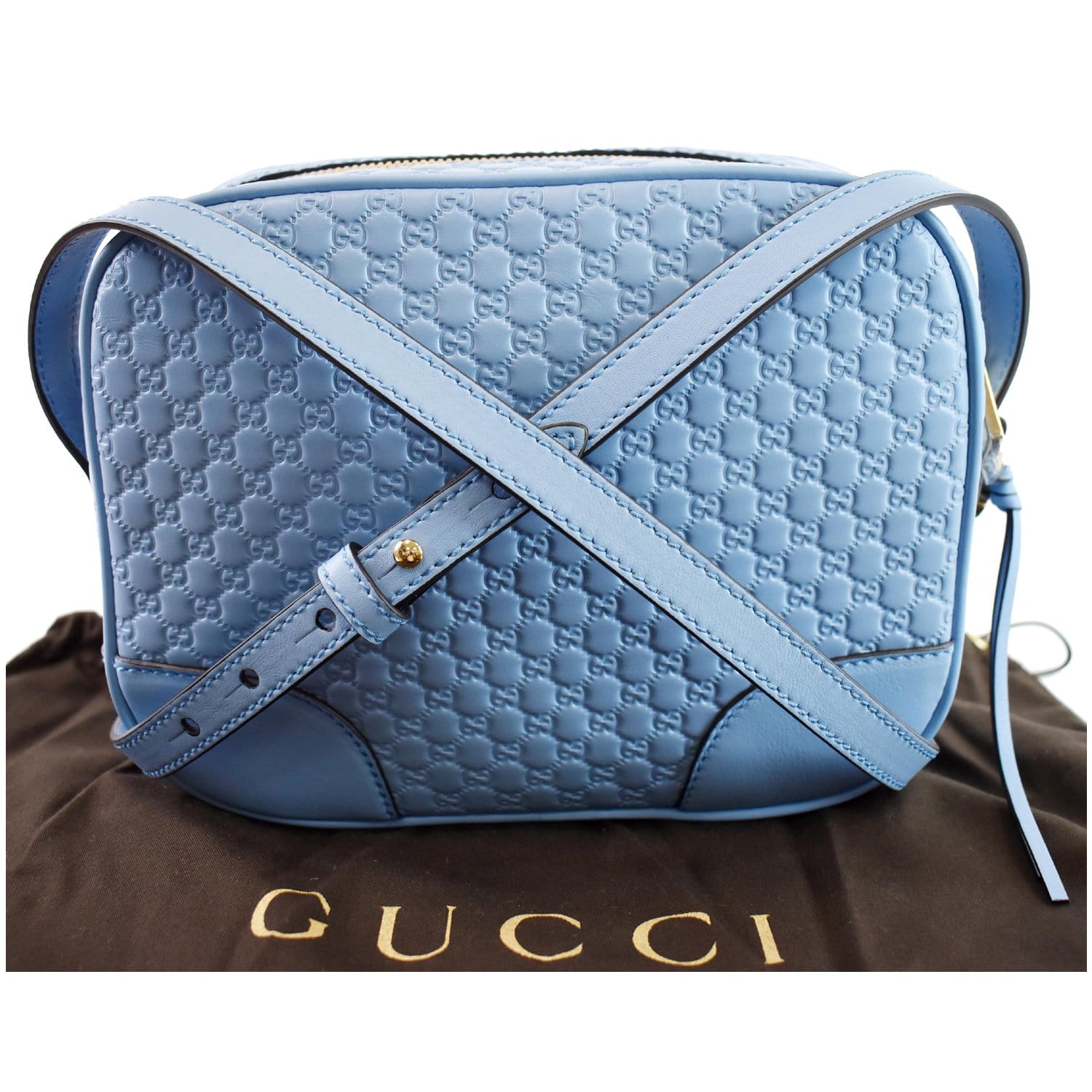 Gucci Bree Micro ssima Crossbody Bag Light Leather Blue