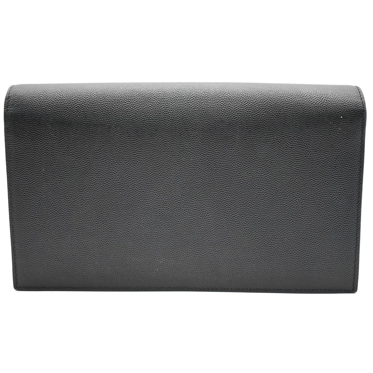 YSL Saint Laurent Saint Kate Pebbled Clutch Wallet Leather Black Clutch Bag
