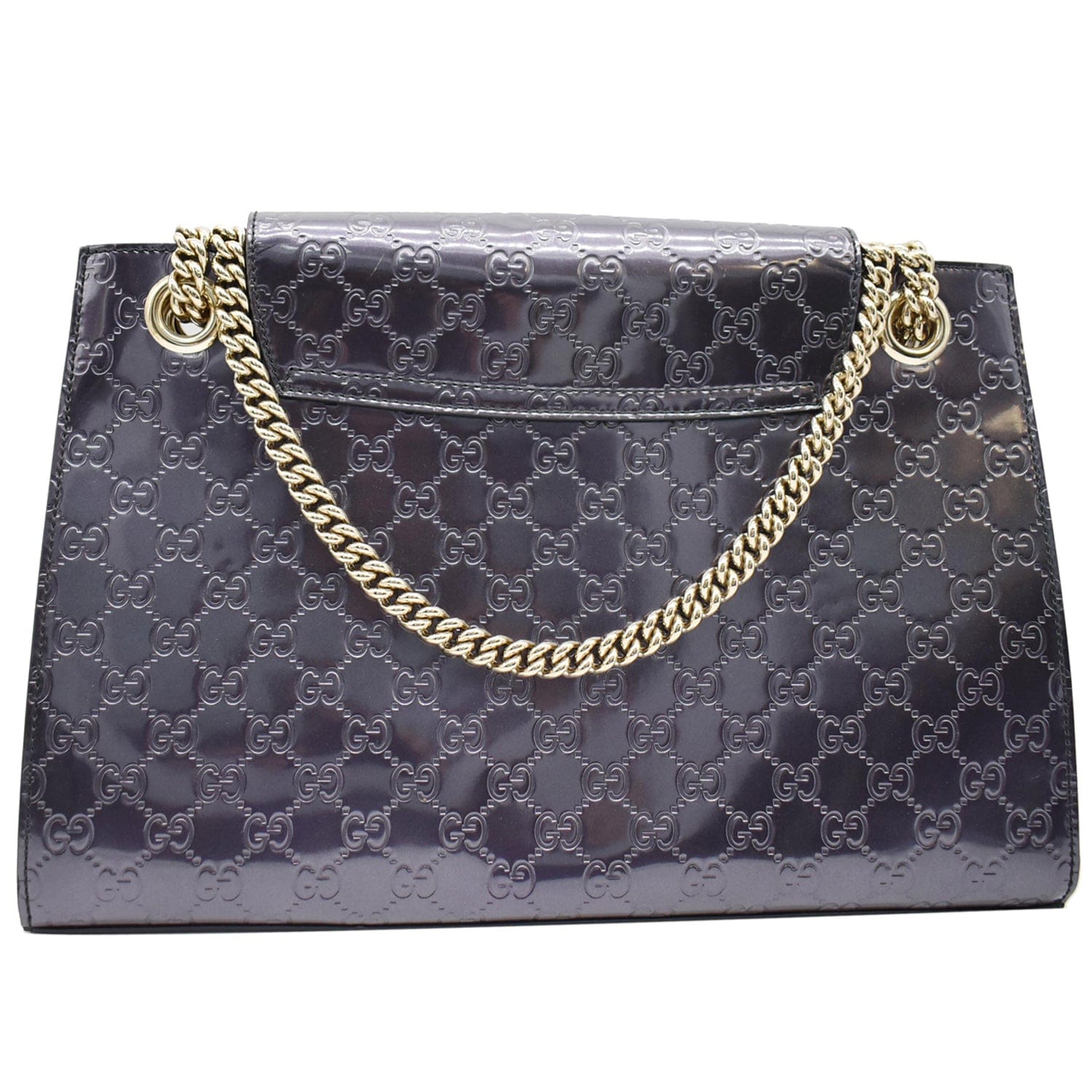 Gucci Emily ssima New Rep Shoulder Bag Dark Leather Large