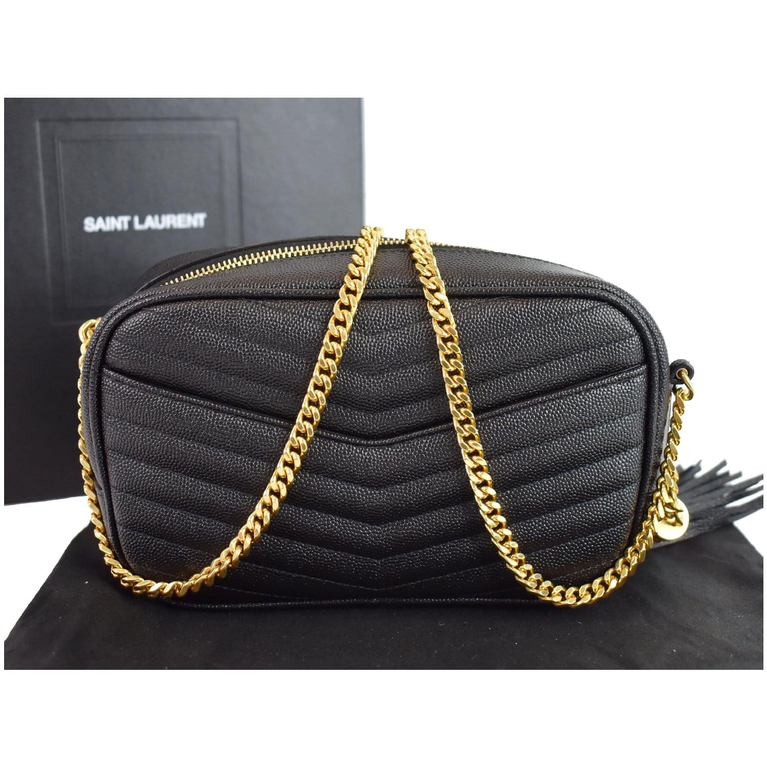 YSL Saint Laurent Saint Lou Camera Crossbody Bag Leather Black Black 1