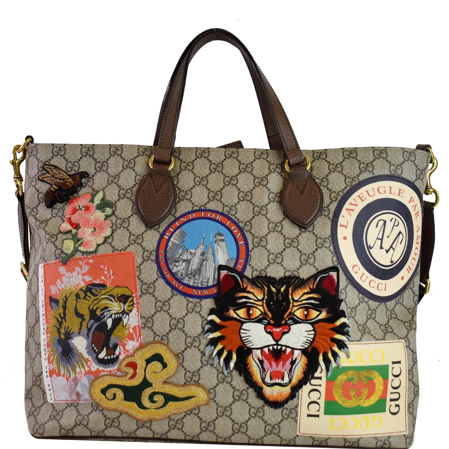 Gucci Courrier Soft Supreme Tote Bag Beige