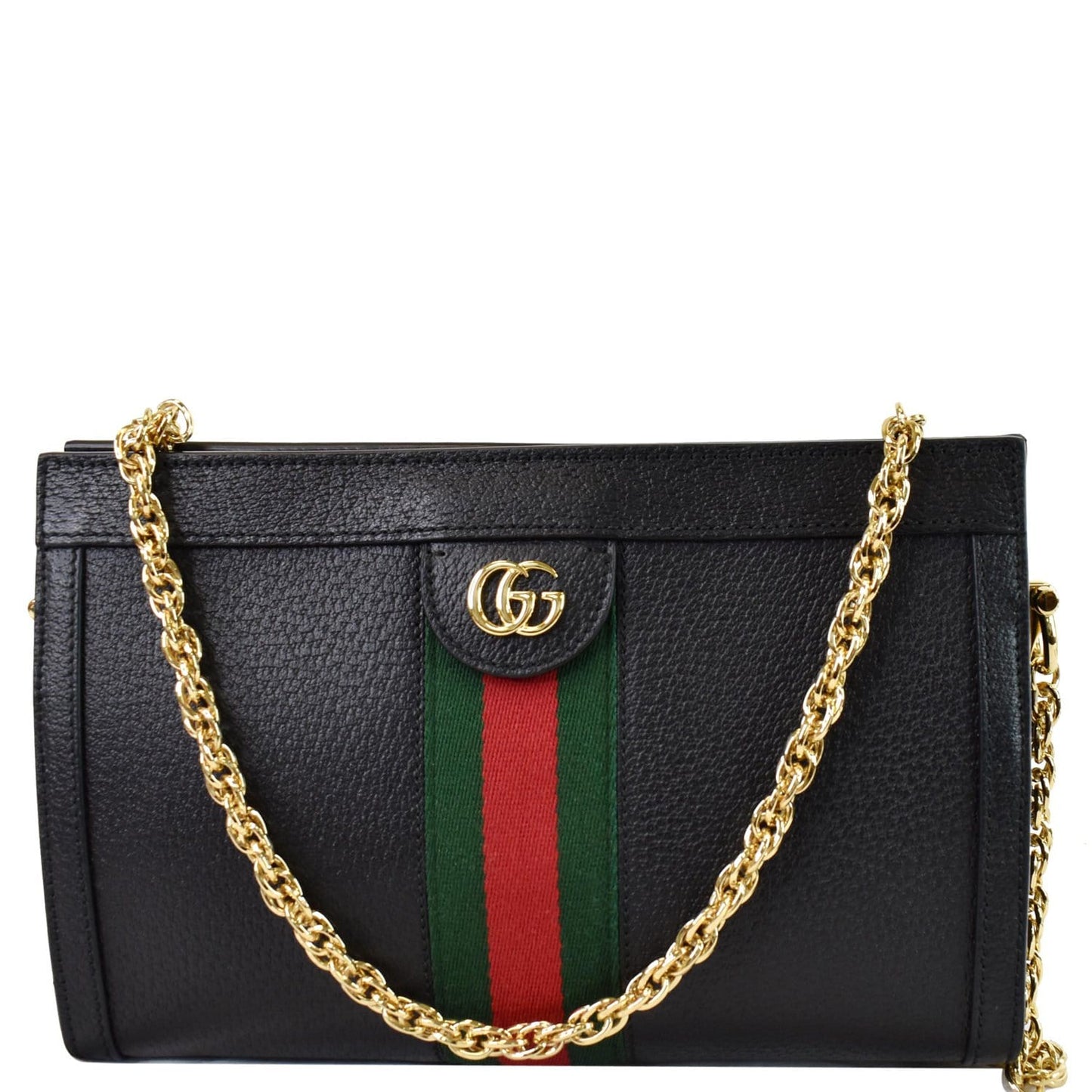 Gucci Ophidia Web Calfskin Shoulder Bag Black Small