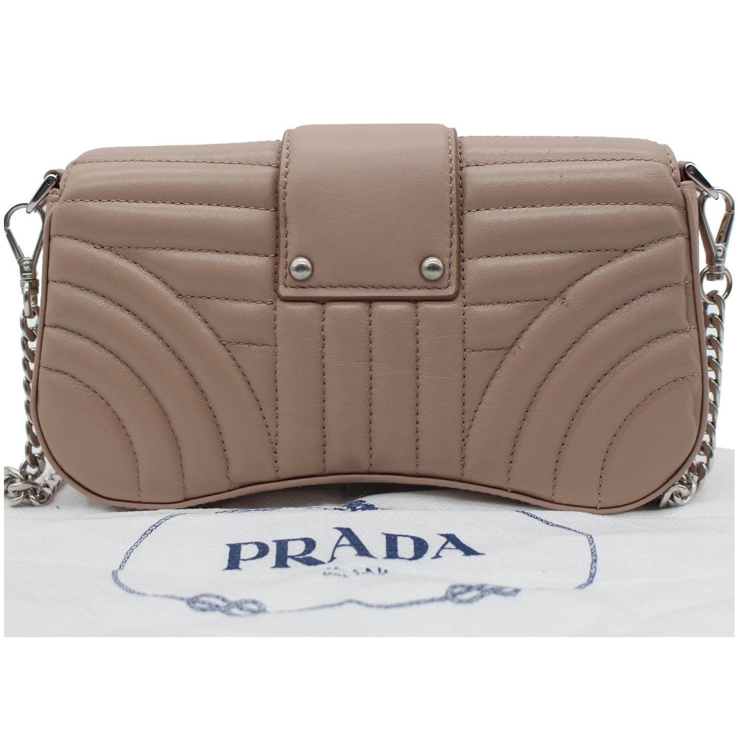 Prada Sidonie Nappa Diagramme Crossbody Bag Nude Leather Mini