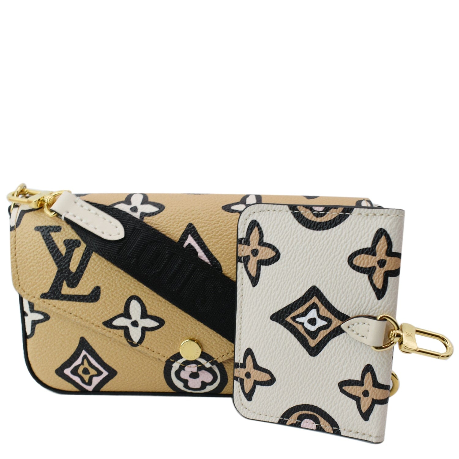 Louis Felicie Strap & Go Pochette Crossbody Canvas Monogram Crossbody Bag