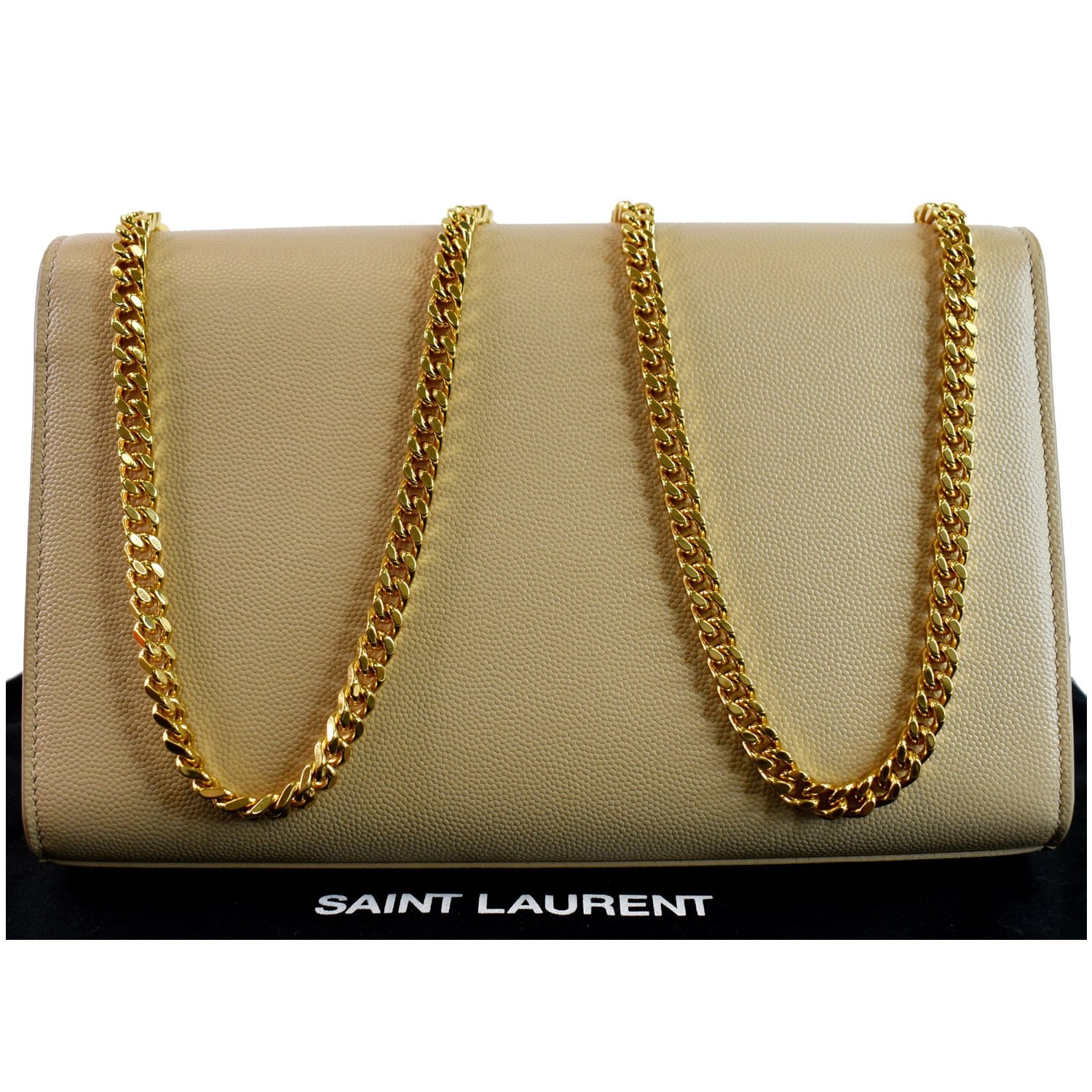 YSL Saint Laurent Saint Kate Grain De Poudre Crossbody Bag Beige Small