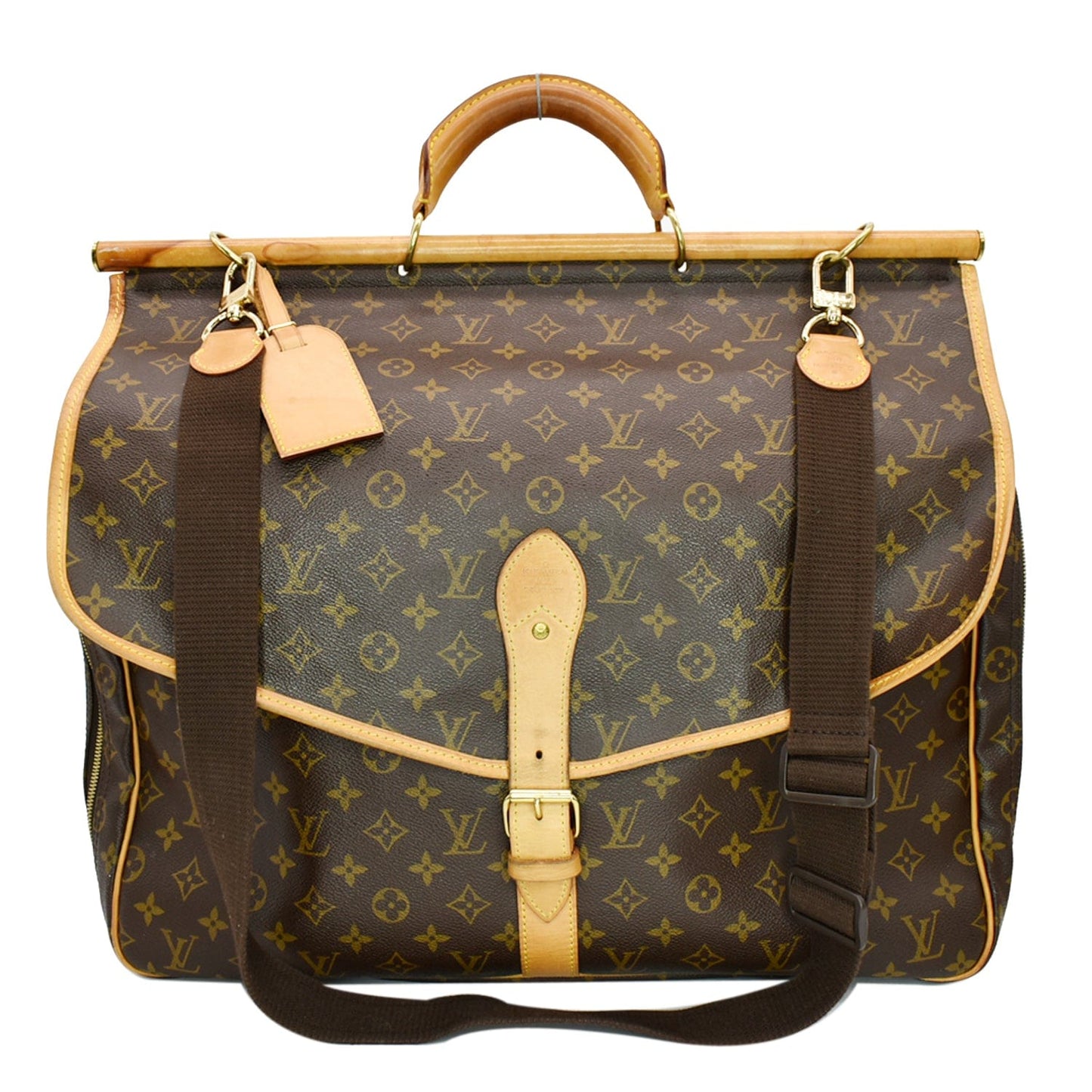 Louis Sac Chasse Hunting Bag Canvas Monogram Shoulder Bag