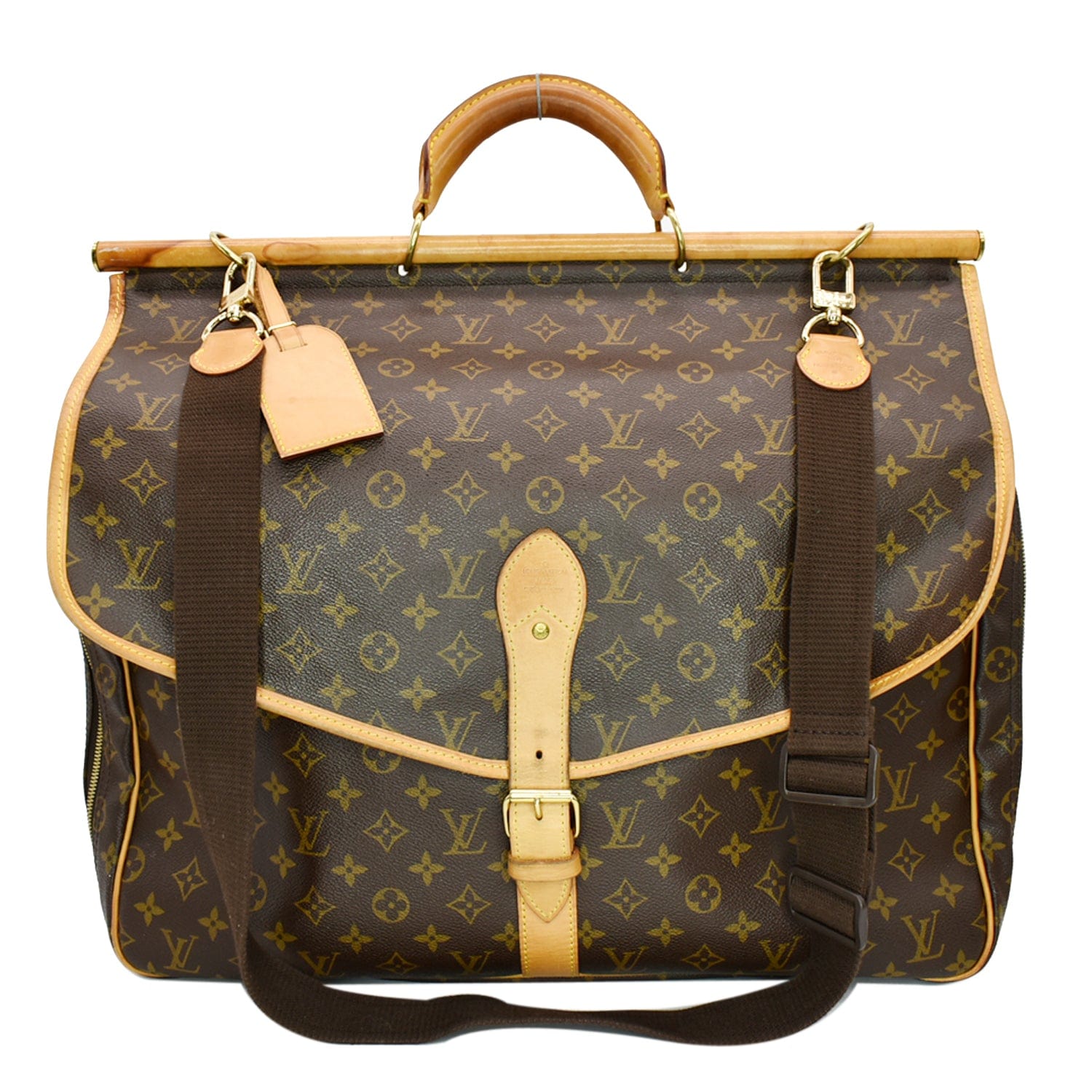 Louis Sac Chasse Hunting Bag Canvas Monogram Shoulder Bag