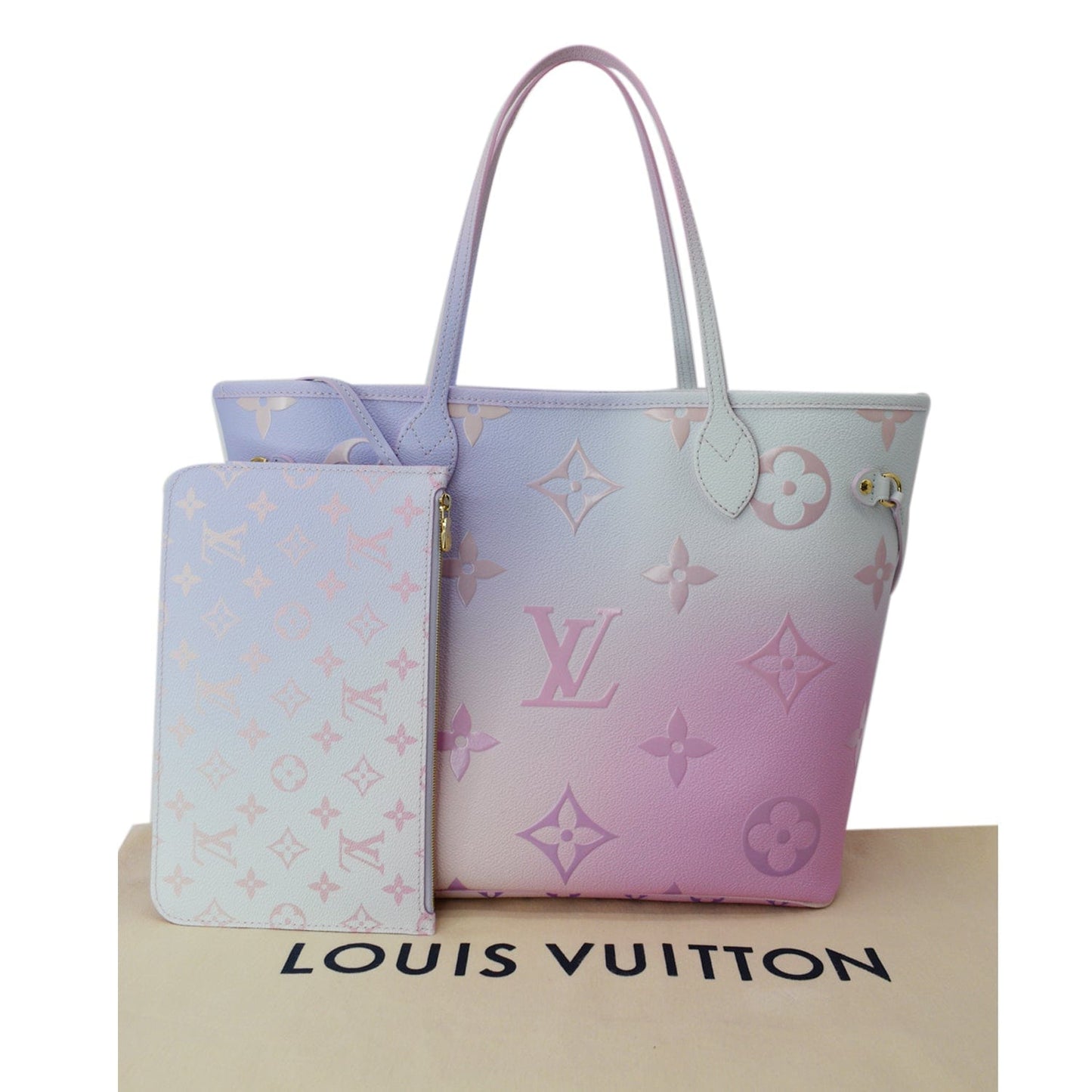 Louis Neverfull Mm Tote Bag Sunrise Pastel Canvas Monogram