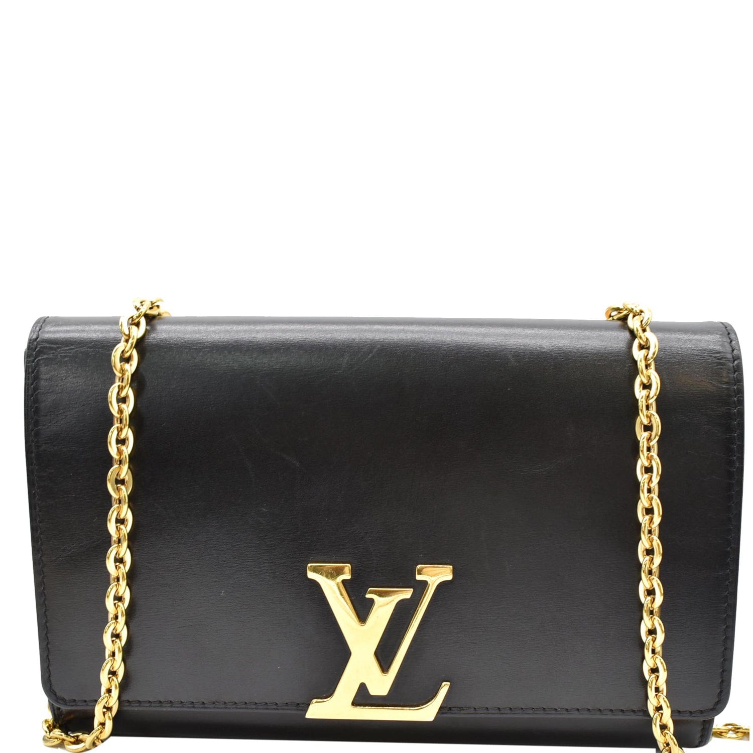 Louis Louise Gm Shoulder Bag Leather Black
