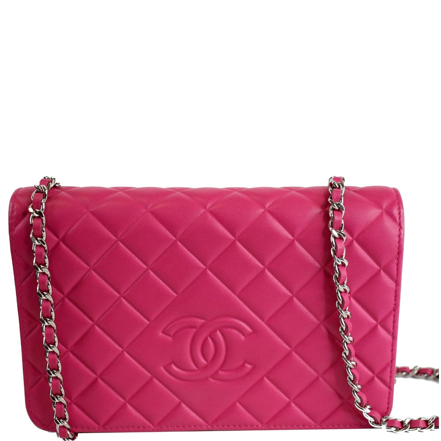 Chanel Diamond Cc Wallet On Woc Crossbody Bag Quilted Chain
