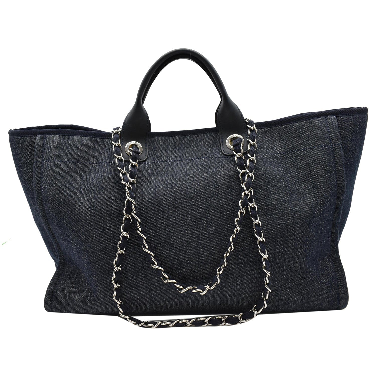 Chanel Deauville Shopping Tote Bag Dark Denim Blue