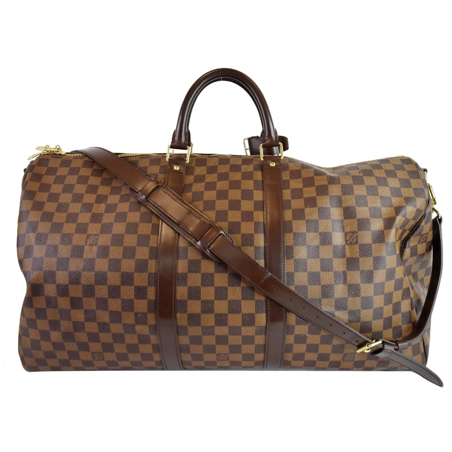 Louis Keepall Bandouliere Damier Ebene Travel Bag Brown Brown 1