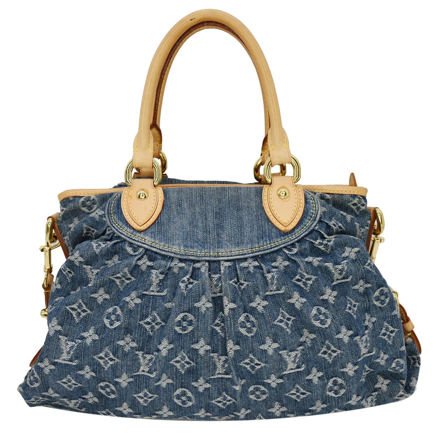 Louis Cabby Mm Shoulder Bag Denim Monogram