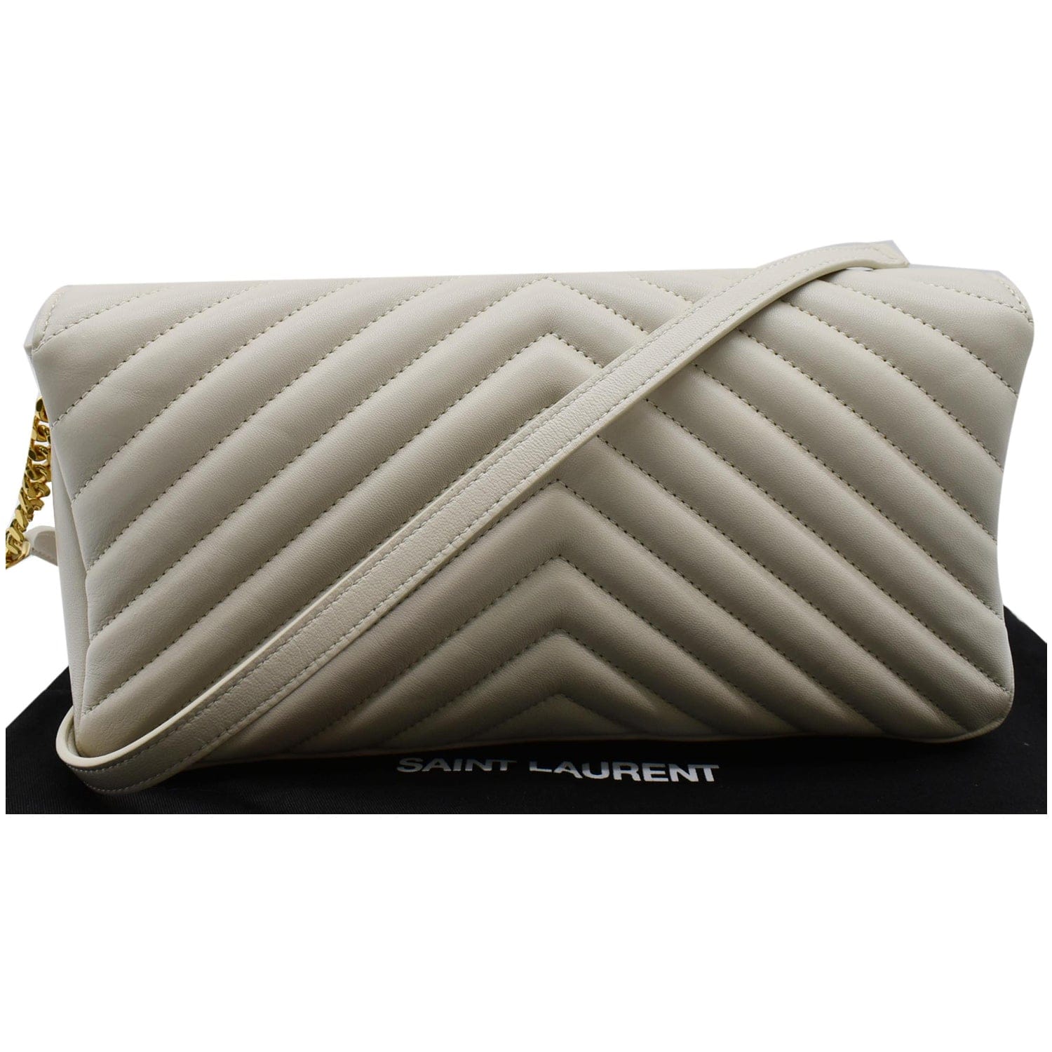 YSL Saint Laurent Saint Kate Supple Shoulder Bag Light Leather Cream